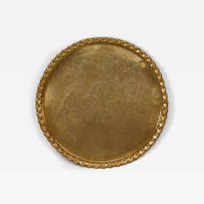 Moorish Round Brass Tray