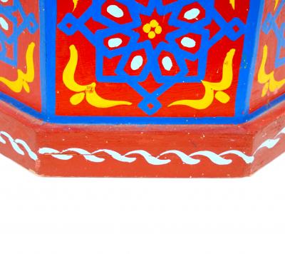 Moorish Style Moroccan Hand Painted Polychrome Eight Pointed Star Side Table