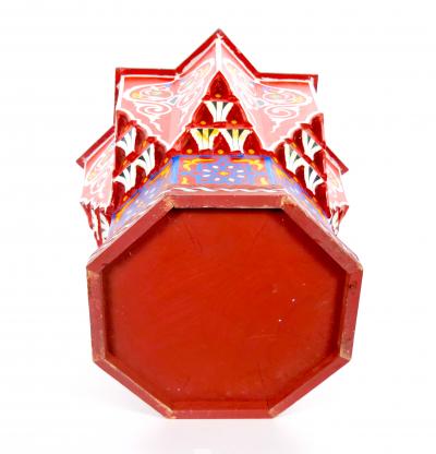 Moorish Style Moroccan Hand Painted Polychrome Eight Pointed Star Side Table