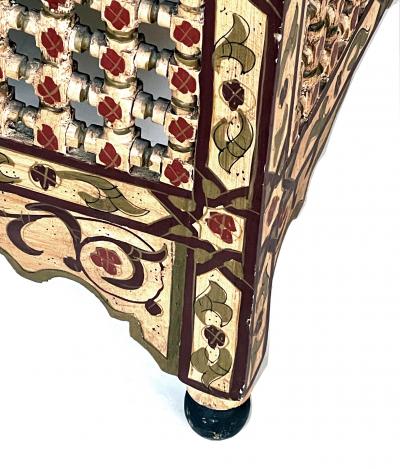 Moorish style polychromed square table with tile top