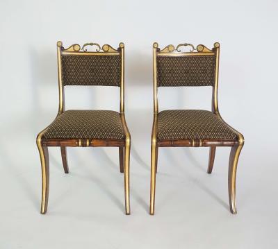 Morel Hughes Pair of English Regency Side Chairs attributed to Morel Hughes