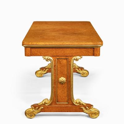 Morel and Seddon A Regency amboyna and gilt library table attributed to Seddon and Morel