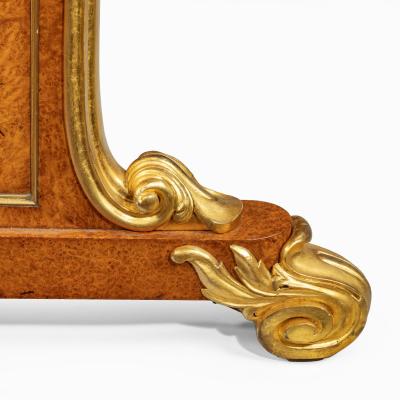 Morel and Seddon A Regency amboyna and gilt library table attributed to Seddon and Morel