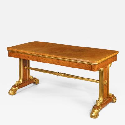 Morel and Seddon A Regency amboyna and gilt library table attributed to Seddon and Morel