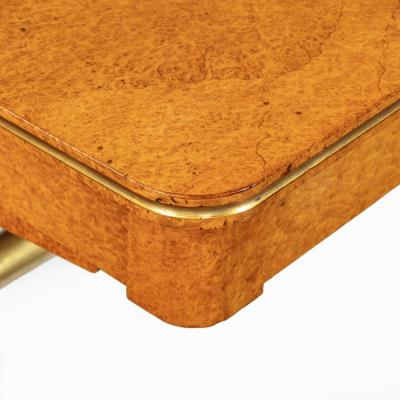 Morel and Seddon A Regency amboyna and gilt library table attributed to Seddon and Morel