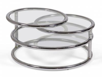 Morex Italian Space Age Convertible Articulating Chrome Coffee Tables