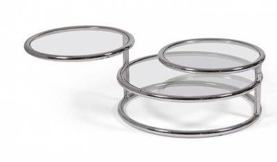 Morex Italian Space Age Convertible Articulating Chrome Coffee Tables