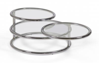 Morex Italian Space Age Convertible Articulating Chrome Coffee Tables