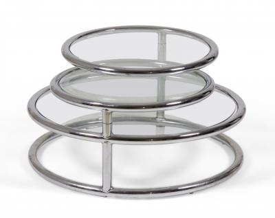 Morex Italian Space Age Convertible Articulating Chrome Coffee Tables