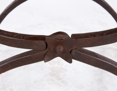 Morgan Colt Leather and Iron Curule Stool