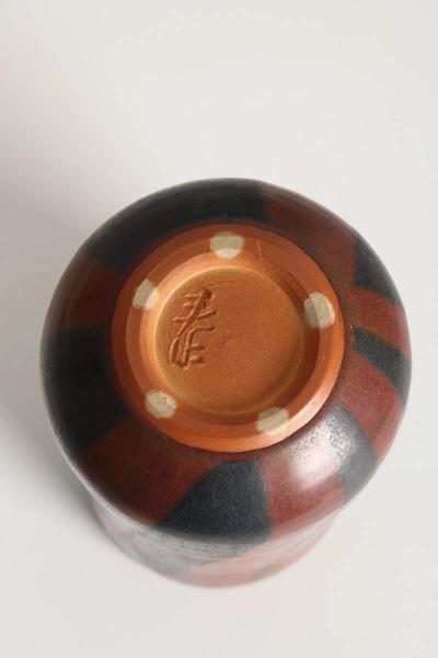 Morino Taimei Russet Black Vase 1980s