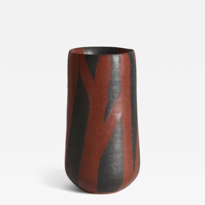 Morino Taimei Russet Black Vase 1980s
