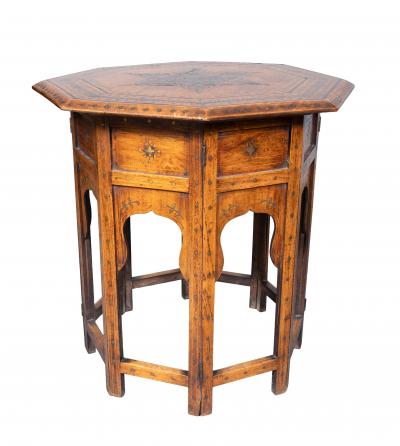 Moroccan Brass Inlaid Low Table