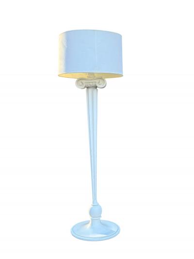 Morris Lapidus EXCEPTIONAL WHITE COMPOSITE IONIC COLUMN FLOOR LAMP
