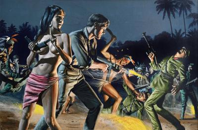 Morton Kunstler Night Attack Mens Magazine Action Sex and Violence