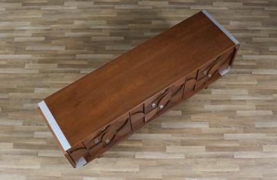 Mosaic Brutalist Modern Walnut Dresser by Tobago