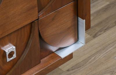 Mosaic Brutalist Modern Walnut Dresser by Tobago