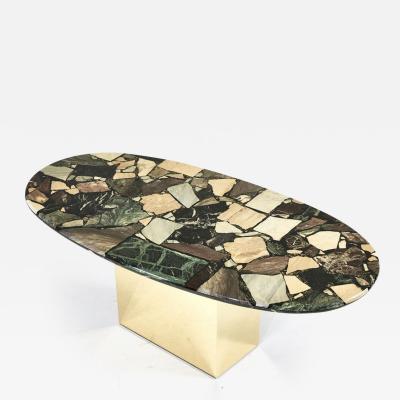 Mosaic Marble and Brass Dining Table 1970