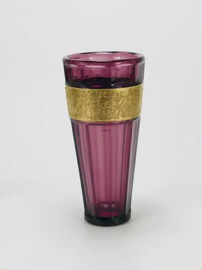Moser Glassworks Ludwig Moser Art Deco Amethyst Crystal Glass Vase Fipop Series Karlsbad 1920s