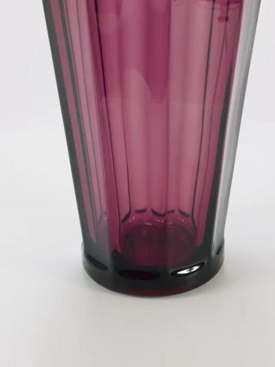 Moser Glassworks Ludwig Moser Art Deco Amethyst Crystal Glass Vase Fipop Series Karlsbad 1920s