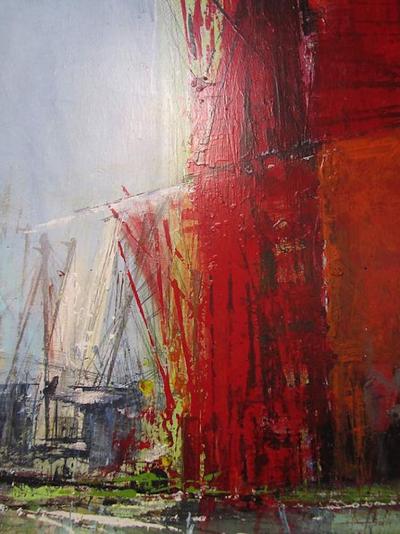 Moshe Y American Abstract Expressionist Mixed Media Panel Moshe Y