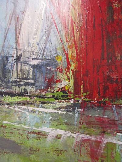 Moshe Y American Abstract Expressionist Mixed Media Panel Moshe Y