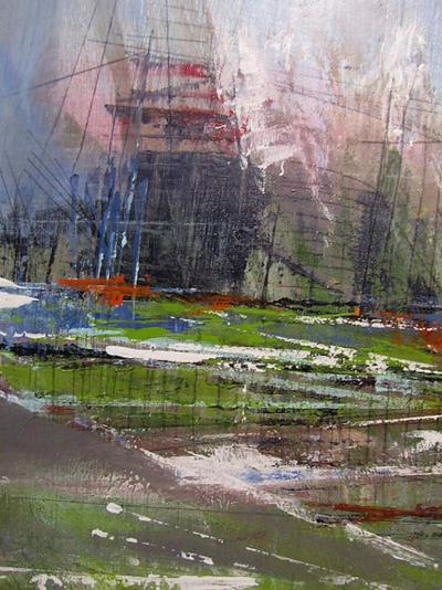 Moshe Y American Abstract Expressionist Mixed Media Panel Moshe Y