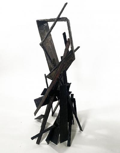 Moshe Y American Modern Abstract Expressionist Mixed Media Sculpture Moshe Y