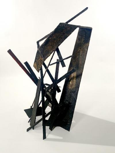 Moshe Y American Modern Abstract Expressionist Mixed Media Sculpture Moshe Y