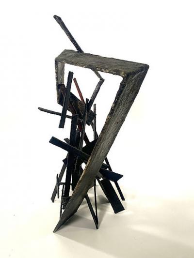 Moshe Y American Modern Abstract Expressionist Mixed Media Sculpture Moshe Y