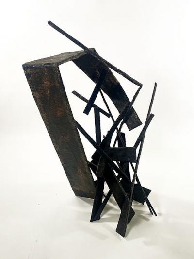 Moshe Y American Modern Abstract Expressionist Mixed Media Sculpture Moshe Y