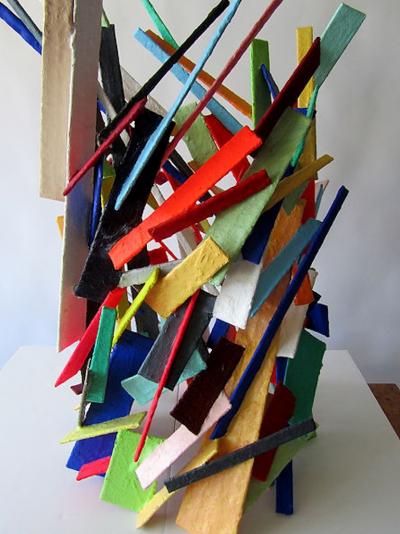 Moshe Y American Modern Abstract Expressionist Mixed Media Sculpture Moshe Y