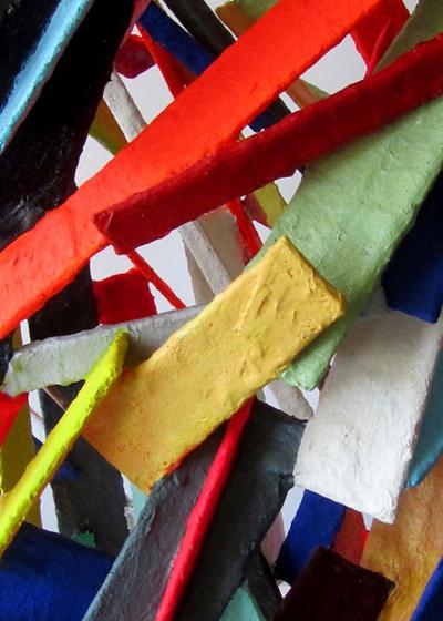 Moshe Y American Modern Abstract Expressionist Mixed Media Sculpture Moshe Y