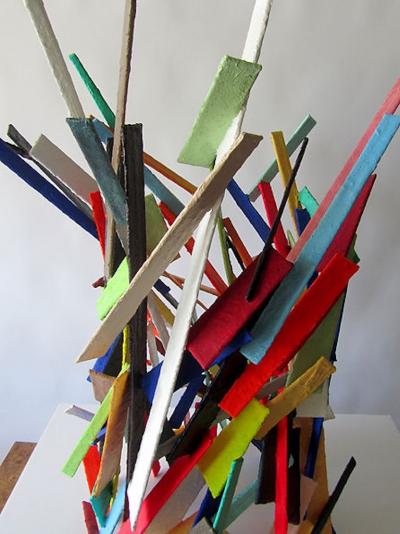 Moshe Y American Modern Abstract Expressionist Mixed Media Sculpture Moshe Y