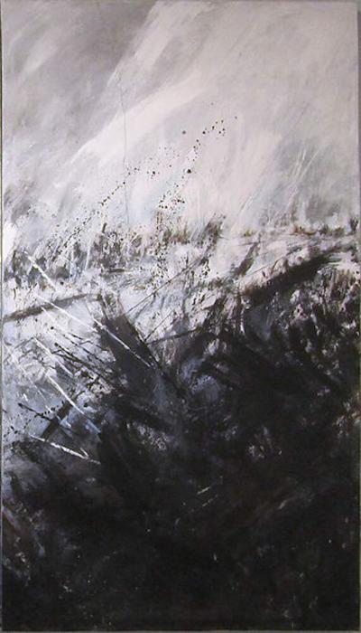 Moshe Y American Modern Abstract Expressionist Mixed Media Triptych Moshe Y
