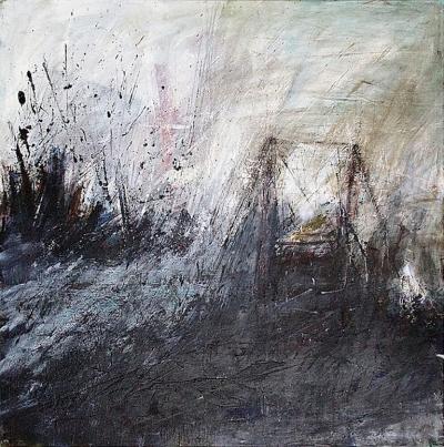 Moshe Y American Modern Abstract Expressionist Mixed media on canvas Moshe Y