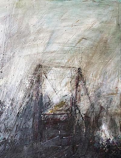 Moshe Y American Modern Abstract Expressionist Mixed media on canvas Moshe Y