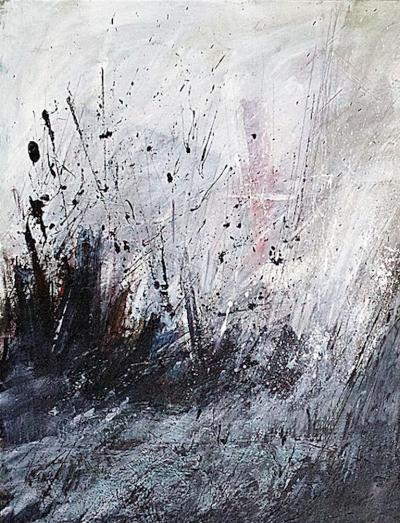 Moshe Y American Modern Abstract Expressionist Mixed media on canvas Moshe Y