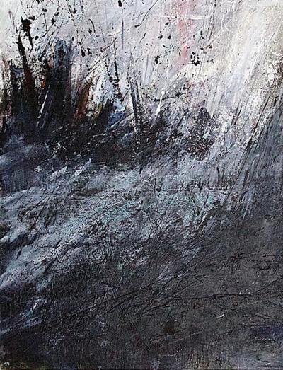 Moshe Y American Modern Abstract Expressionist Mixed media on canvas Moshe Y