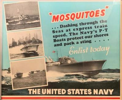 Mosquitoes Enlist Today Vintage WWII Navy Recruitment Poster 1941