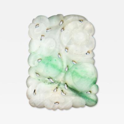 Moss in Snow Jadeite Pendant of Peaches