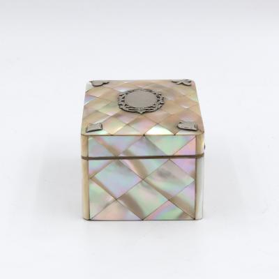 Mother of Pearl and Silver Whist Game Box English circa 1890
