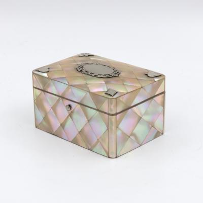 Mother of Pearl and Silver Whist Game Box English circa 1890