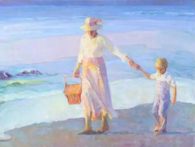 Mothers Joy by Don Hatfield Original Contemporary American Beach Painting