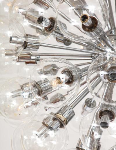 Motoko Ishii Monumental Polished Chrome Sputnik Chandeliers by Motoko Ishii