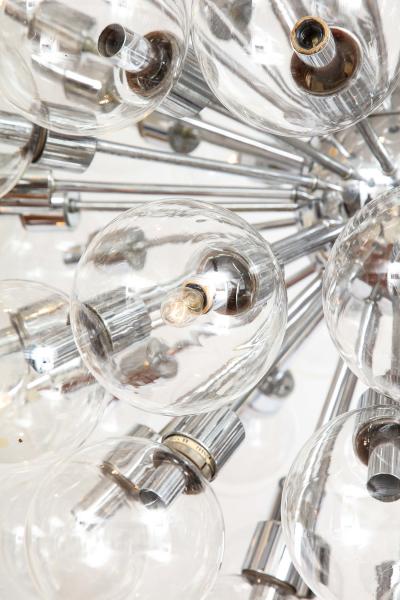 Motoko Ishii Monumental Polished Chrome Sputnik Chandeliers by Motoko Ishii