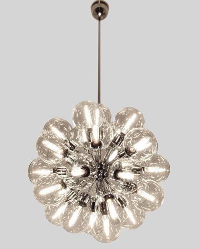 Motoko Ishii Pair of Sputnik chandeliers by M Ishii Staff Leuchten Germany circa 1970