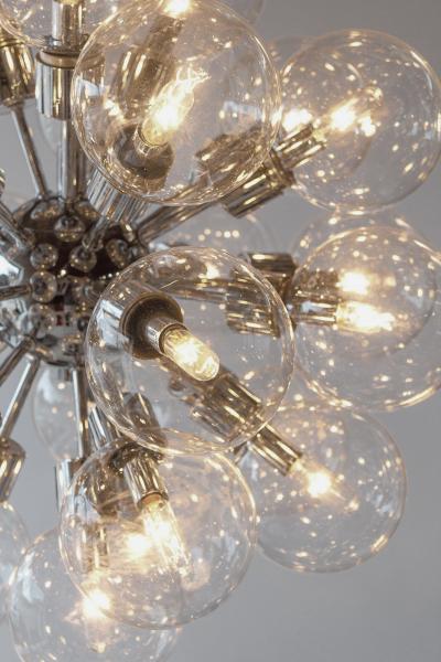 Motoko Ishii Pair of Sputnik chandeliers by M Ishii Staff Leuchten Germany circa 1970