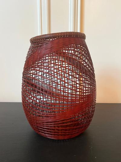 Motoshi Abe Japanese Bamboo Basket Ikebana by Abe Motoshi