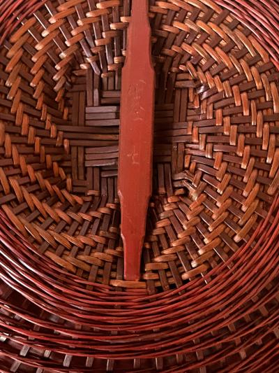 Motoshi Abe Japanese Bamboo Basket Ikebana by Abe Motoshi